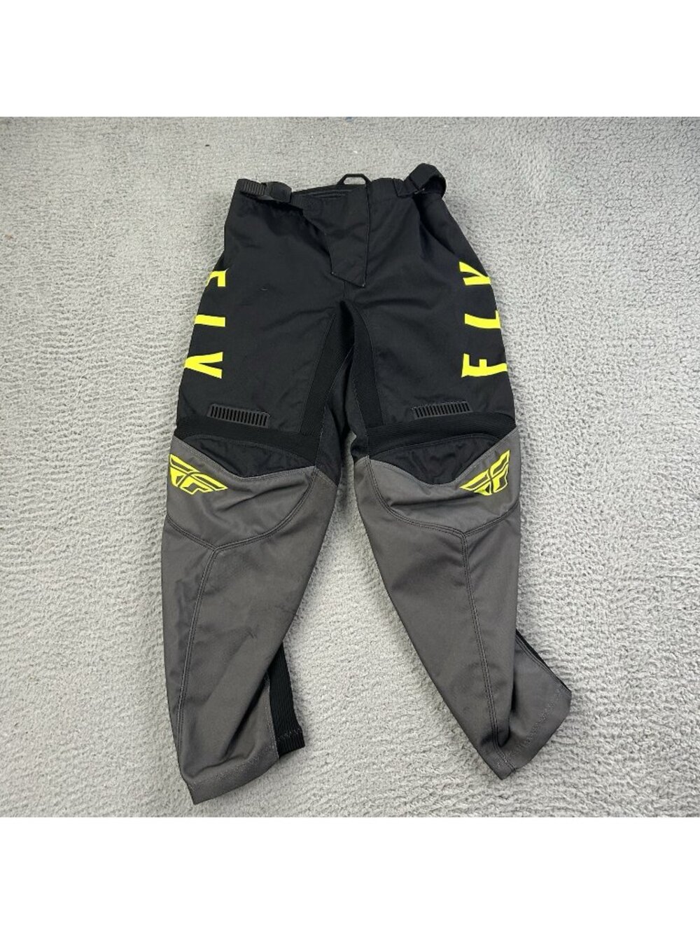 Fly Racing F-16 Youth Motocross Pants SZ 24 Black Yellow Dirt Bike Riding Gear